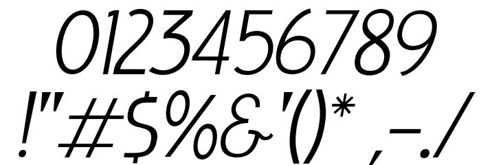LIEUR-LightItalic Font OTHER CHARS