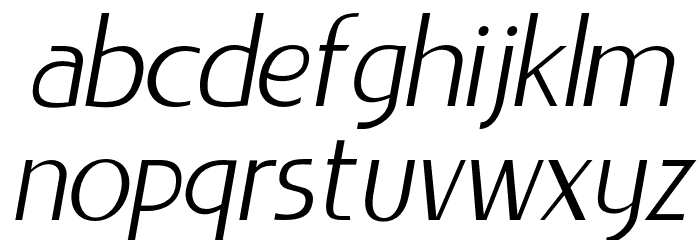 LIEUR-LightItalic Font LOWERCASE