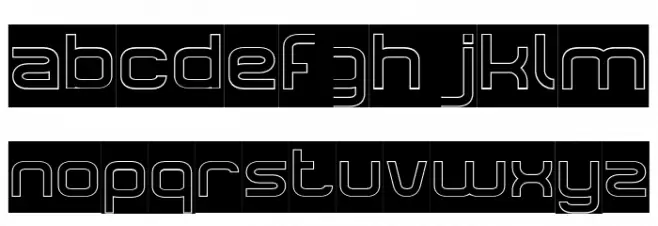 LIFE FOR FUN-Hollow-Inverse Schriftart Kleinbuchstaben