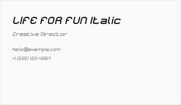 LIFE FOR FUN Italic Business Card