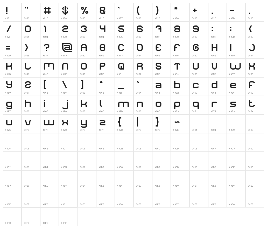 LIFE FOR FUN Character Map