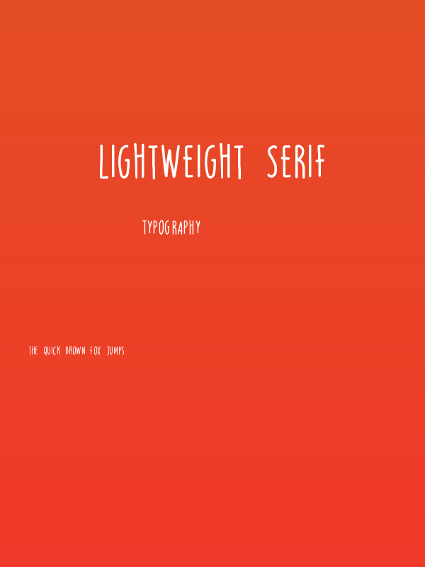 LIGHTWEIGHT SERIF Poster