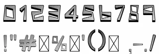 LINESQ3D Font OTHER CHARS