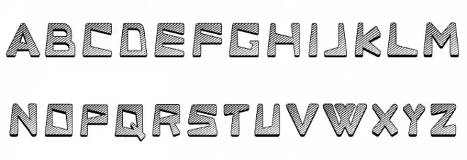 LINESQ3D フォント 大文字