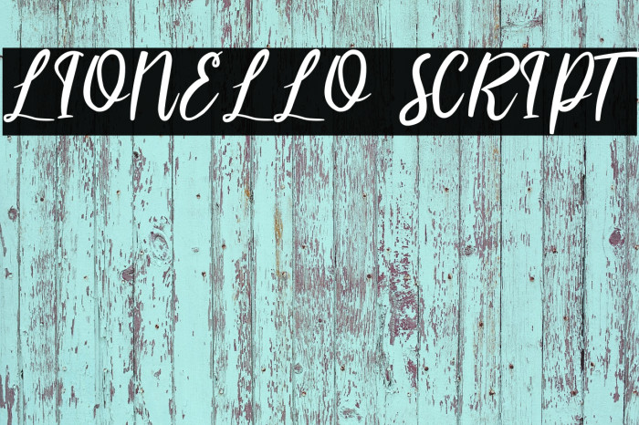 LIONELLO SCRIPT Font examples