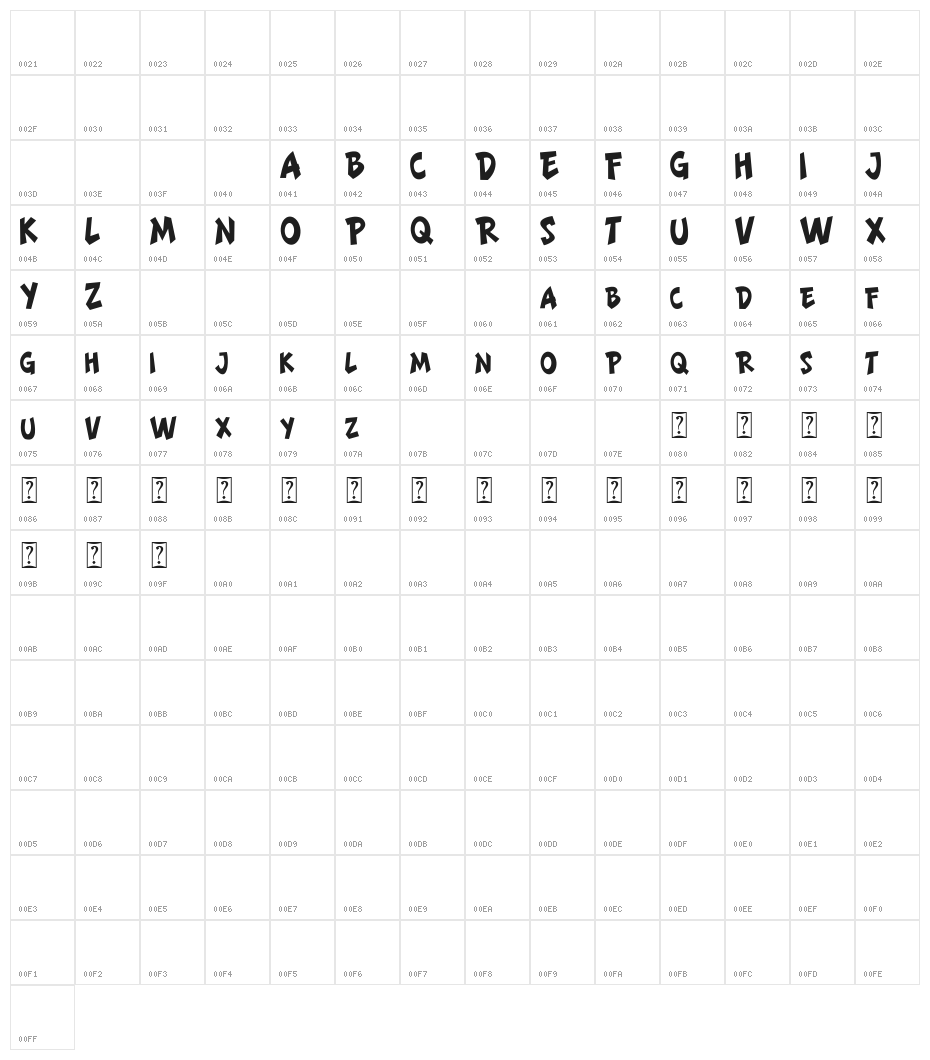 LIONTEEN Character Map