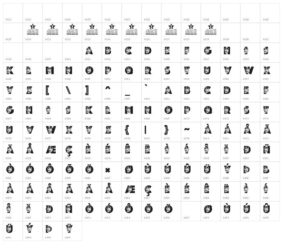LITLE KING PERSONAL USE Regular Character Map