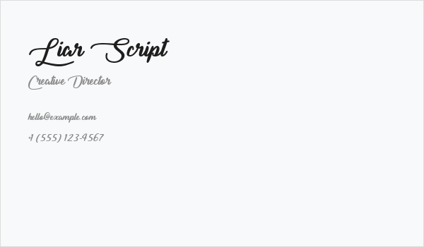 Liar Script Business Card