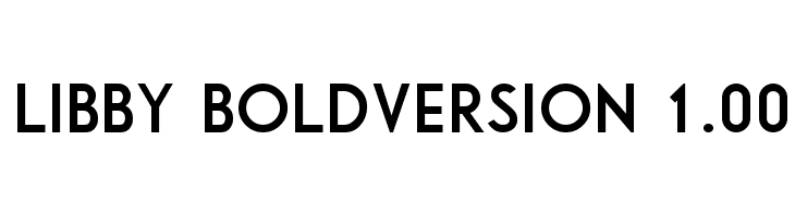 Libby Bold:Version 1.00 Font