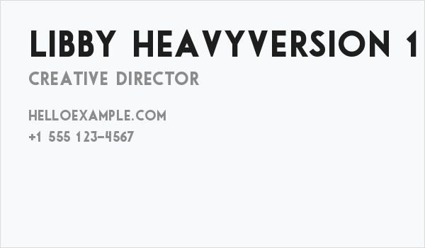 Libby Heavy:Version 1.00 Business Card