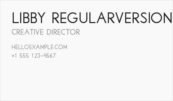 Libby Regular:Version 1.00 Business Card