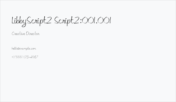 LibbyScript2 Script2:001.001 Business Card
