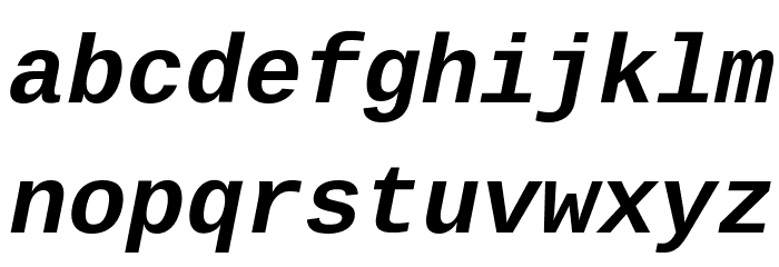 Liberation Mono Bold Italic Font LOWERCASE