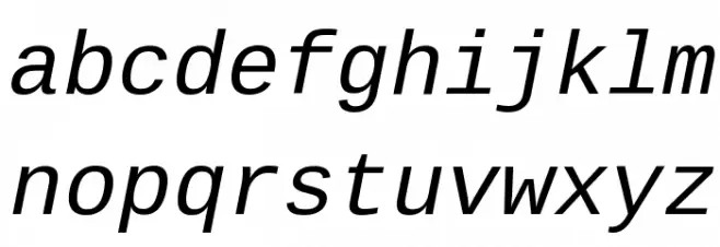 Liberation Mono Italic Fonte MINÚSCULAS