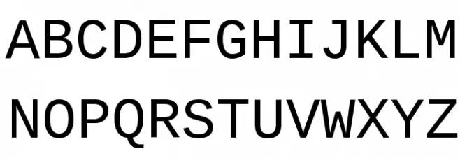 Liberation Mono Regular Schriftart Groß