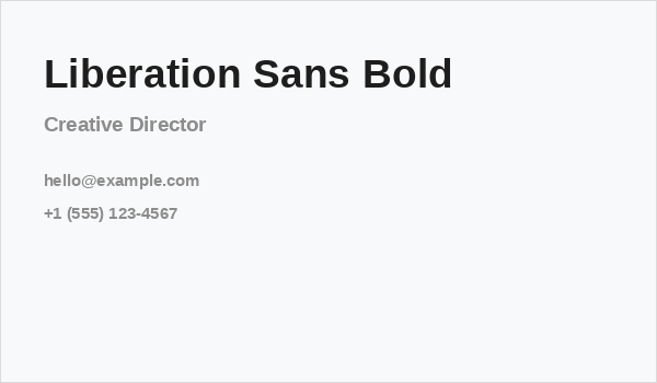 Liberation Sans Bold Business Card