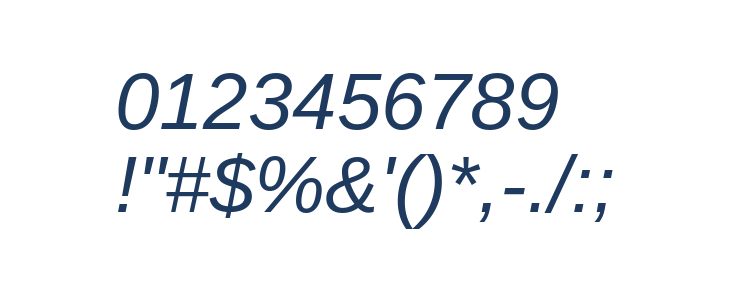 Liberation Sans Italic1 Other Characters