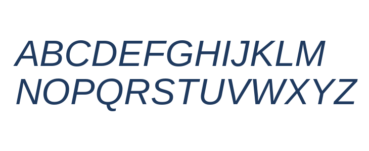 Liberation Sans Italic1 Uppercase