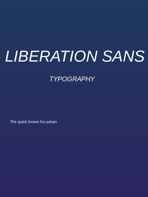 Liberation Sans Italic1 Poster