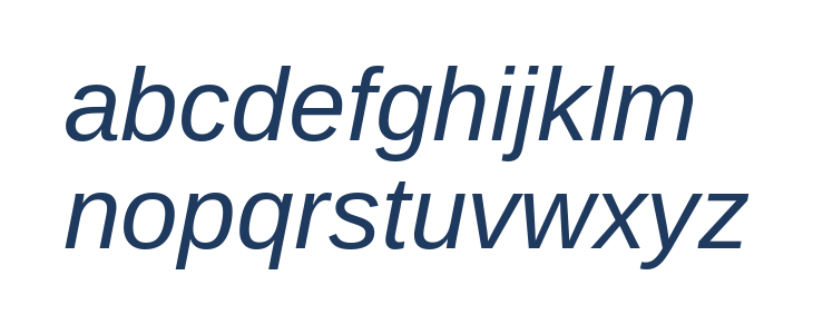 Liberation Sans Italic1 Lowercase