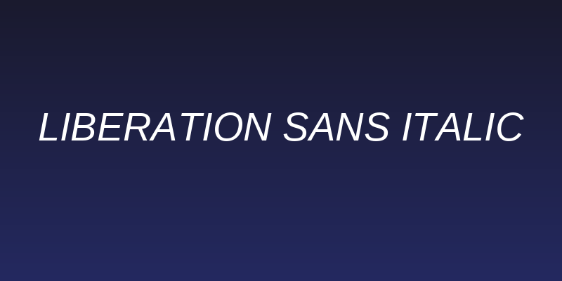 Liberation Sans Italic Social Header