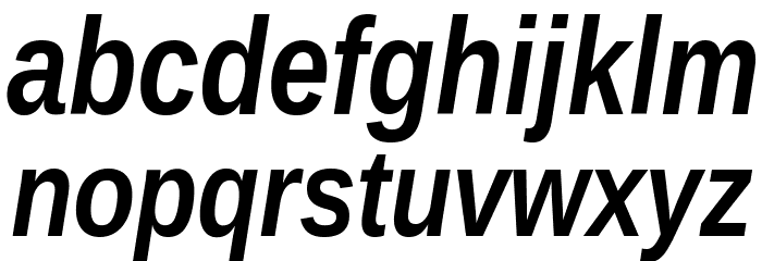Liberation Sans Narrow Bold Italic Font LOWERCASE