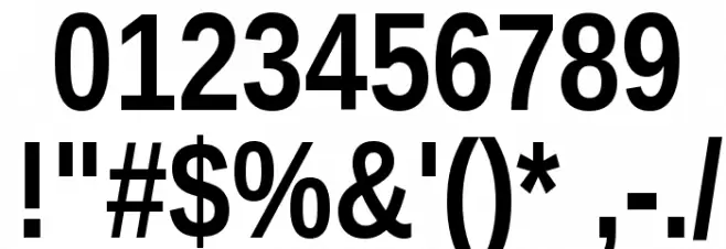 Liberation Sans Narrow Bold Font OTHER CHARS