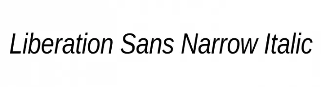 Liberation Sans Narrow Italic 