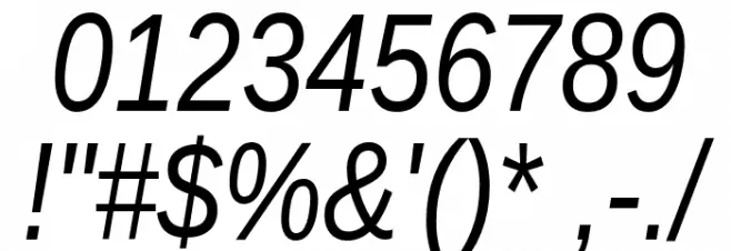 Liberation Sans Narrow Italic Font OTHER CHARS