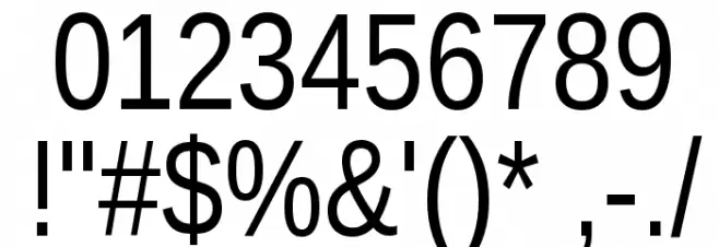 Liberation Sans Narrow Font OTHER CHARS