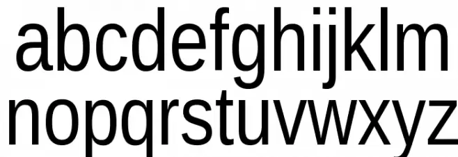 Liberation Sans Narrow Font LOWERCASE
