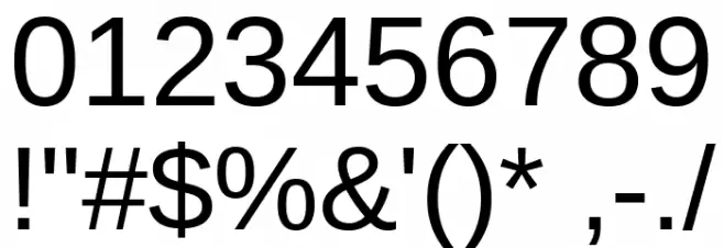 Liberation Sans Font OTHER CHARS