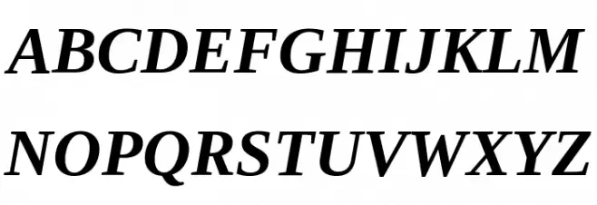 Liberation Serif Bold Italic फ़ॉन्ट अपरकेस
