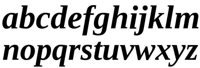 Liberation Serif Bold Italic Font LOWERCASE
