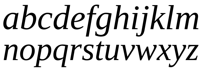 Liberation Serif Italic Font LOWERCASE