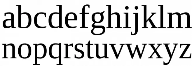 Liberation Serif Regular फ़ॉन्ट लोअरकेस
