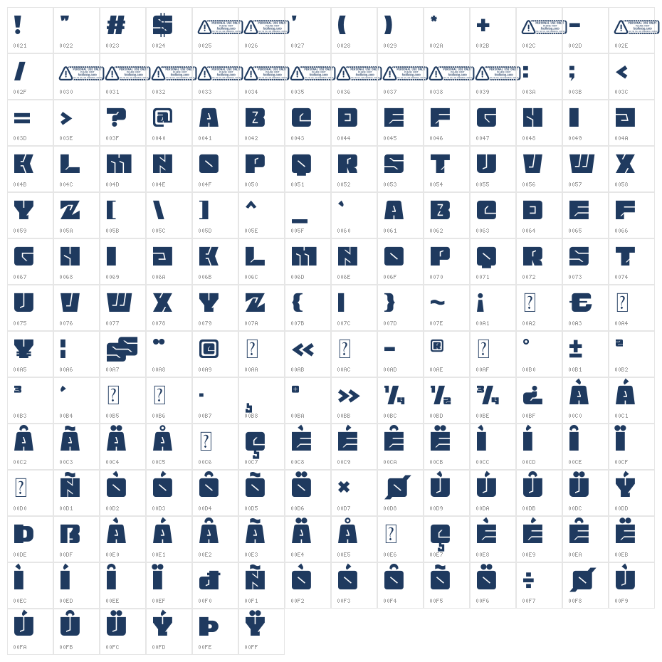 Liberisx PERSONAL USE ONLY! Character Map