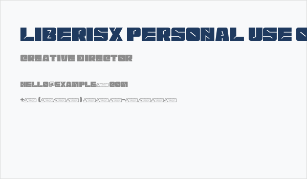 Liberisx PERSONAL USE ONLY! Business Card