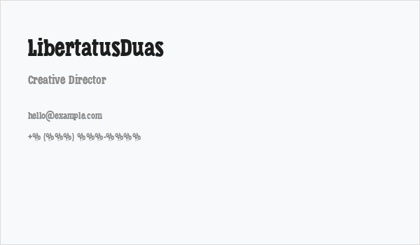 LibertatusDuas Business Card