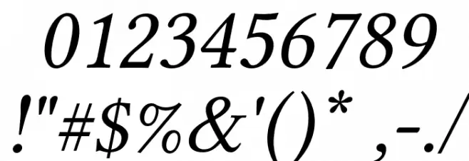 Libertinus Serif Italic Font OTHER CHARS