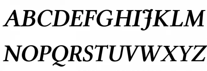 Libertinus Serif Semibold Italic फ़ॉन्ट अपरकेस