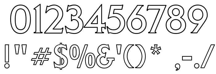 Liberty Hollow Font OTHER CHARS