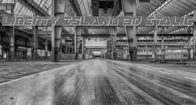 Liberty Island 3D Italic Font examples