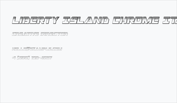 Liberty Island Chrome Italic Business Card
