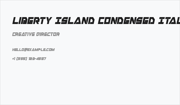 Liberty Island Condensed Italic Business Card