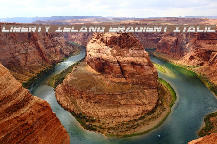 Liberty Island Gradient Italic Font examples
