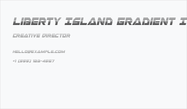 Liberty Island Gradient Italic Business Card