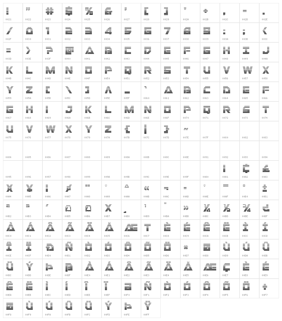 Liberty Island Gradient Regular Character Map