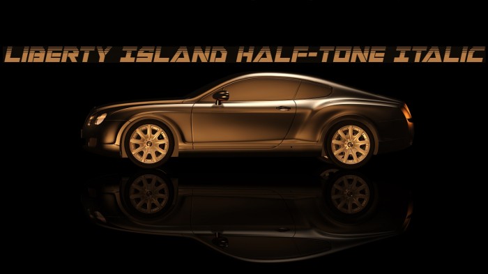Liberty Island Half-Tone Italic Font examples