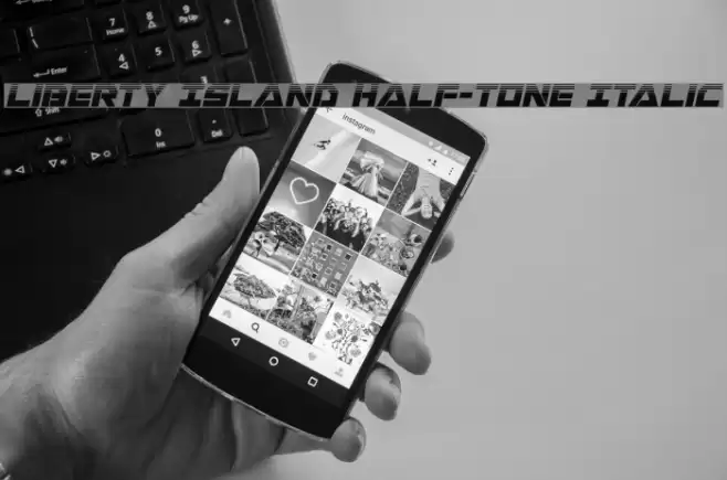 Liberty Island Half-Tone Italic Font examples